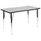 Flash Furniture Rectangle 28 W, 47.5 L, 30.25 H, Chrome, Laminate, Particleboard, Steel, Grey XU-A3048-CON-GY-T-A-GG - alternate 4